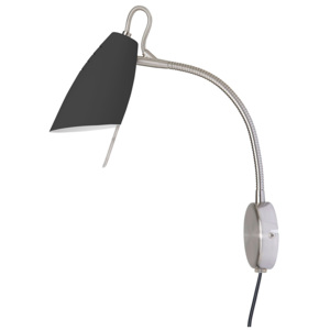 Brilliant 21412/06 MORATO - Nástěnná lampa na husím krku s kabelem do zásuvky
