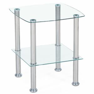 Konferenční stolek Halmar Canaria, nerozová ocel / tvrzené sklo