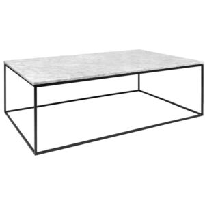 Konferenční stolek Amaro, černá podnož, bílý mramor