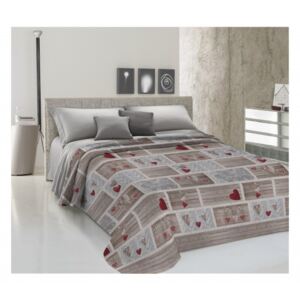 Přikrývka na postel Piquet Shabby love rudá Rudá 170 x 280 cm