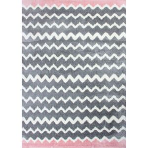 Makro Abra Kusový koberec SLIM 7661 šedý / růžový 60 x 100