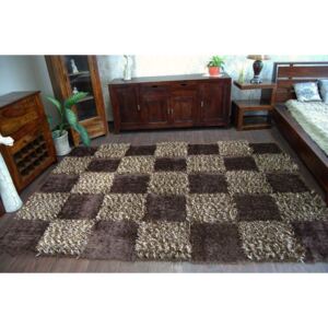 Kusový koberec SHAGGY MYSTERY hnědý 133x190