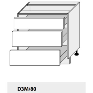 Dolní skříňka kuchyně Quantum D3M 80/bílá Barva dvířek: vanilia mat