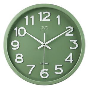 Plastové pastelové nástěnné tiché netikající dětské hodiny JVD HX2413.12 (zelenkavé pastelové dětské nástěnné hodiny)