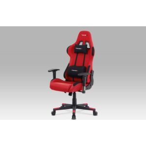 Autronic KA-F05 RED - Kancelářská židle, červená látka, houpací mech., plastový kříž