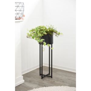 Květináč na vysokých nohách ELEVATE CROSS, ocel, výška 79 cm, černý mat