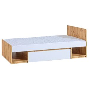Dětská postel 90x195cm se zásuvkou Liana - bílá/dub wotan