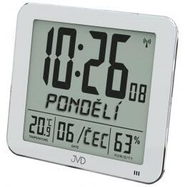 JVD DH9335.1 - Rádiem řízené digitální hodiny se zobrazením dne a měsíce v češtině