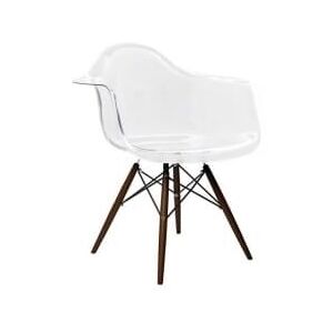 Designová židle DAW, transparentní sedák (Tmavý buk)