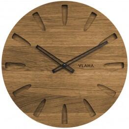 Dubové hodiny VLAHA VCT1022 vyrobené v Čechách s černými ručičkami