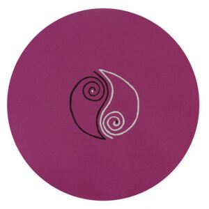 S radostí - vlastní výroba Meditační polštář malovaný jin - jang růžový Velikost: ∅30 x v12 cm