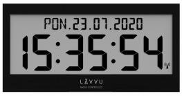 Černé digitální hodiny s češtinou LAVVU MODIG řízené rádiovým signálem LCX0011