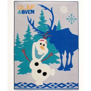 Carpet your life Dětský koberec Frozen - Olaf a Sven, 95x133 cm - šedo-modrý