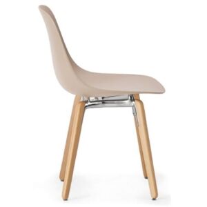 Itálie Moderní židle Pure loop mono na dřevěné podnoži