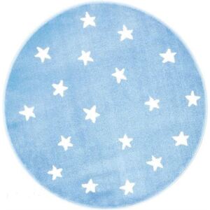 Dětský koberec Hvězdy lazur Kulatý průměr 80 cm