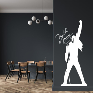 GLIX Freddie Mercury - samolepka na zeď Bílá 60x30 cm