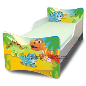 NELLYS Dětská postel se zábranou Dino - 200x90 cm
