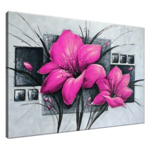 Ručně malovaný obraz Nádherné růžové Vlčí máky 100x70cm RM2456A_1Z