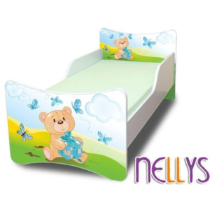 NELLYS Dětská postel se zábranou Míša Dáreček New - 200x80 cm