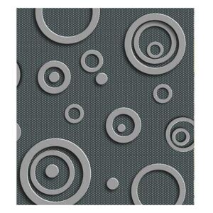 Vliesové fototapety na zeď 3D kovové kruhy | MS-3-0302 | 225x250 cm