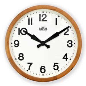 MPM nástěnné dřevěné kulaté hodiny MPM E07.3661.5000