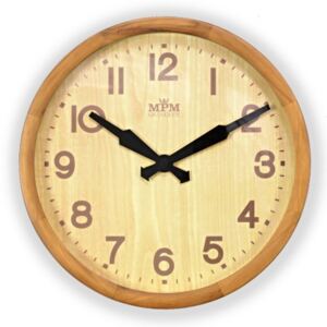 MPM nástěnné dřevěné kulaté hodiny MPM E07.3661.5051