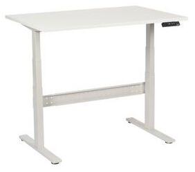 Manutan Expert Výškově nastavitelný kancelářský stůl Manutan, 140 x 80 x 62,5 - 127,5 cm, rovné provedení, ABS 2 mm, světle šedá