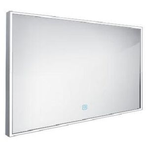 Nimco Zrcadla - Zrcadlo v rámu s LED osvětlením, 1200x700 mm, hliník ZP 13006V
