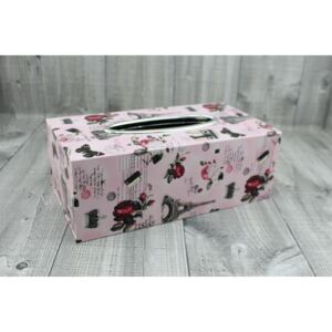 Krabice na kapesníky-tisk růžová