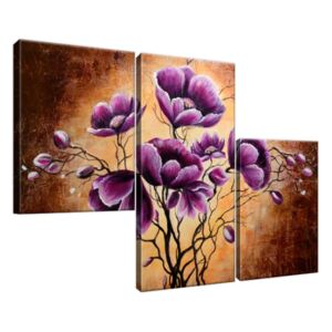 Obraz na plátně Rostoucí fialové květy 90x60cm 1506A_3L