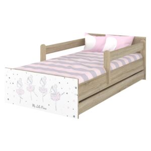 Dětská postel MAX - 180x90 cm - RŮŽOVÁ BALETKA - dub sonoma