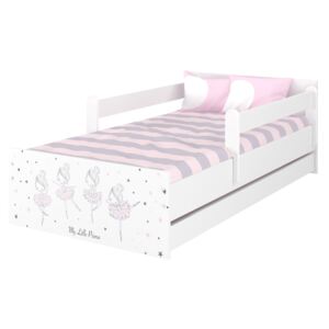 Dětská postel MAX - 160x80 cm - RŮŽOVÁ BALETKA - bílá