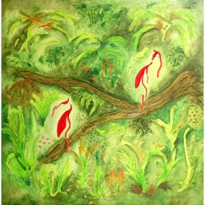 Ručně malovaný obraz Michaela Spívalová - V deštném pralese