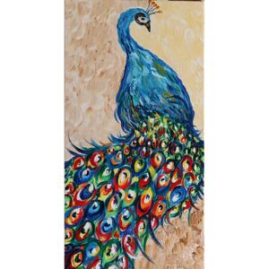 Ručně malovaný obraz Tereza Posoldová - Modrý páv