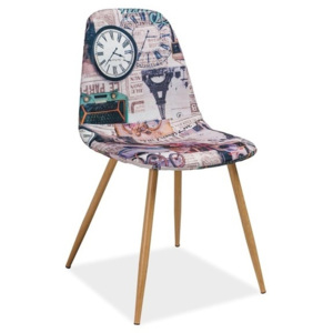 Jídelní čalouněná židle s motivem Paříž KN637
