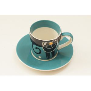 Espresso sada 0,18l Veselá kočka modrá Zelený strom 031 022