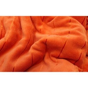 Povlečení z mikrovlákna - lesklý proužek, oranžové