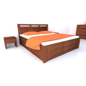 Dřevěná postel z masivu BREMA Buk postel s úložným prostorem 160x200cm - bukové dvoulůžko o šíři masivu 4 cm