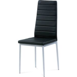 Jídelní židle koženka černá / šedý lak DCL-117 BK Art