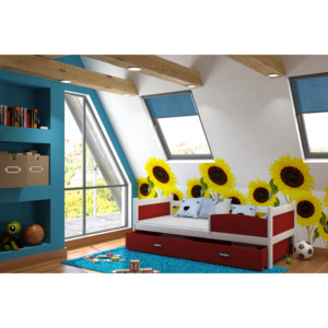 Dětská postel SWING P color + matrace + rošt ZDARMA, 184x80, bílá/červená