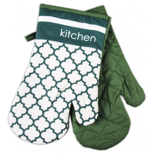 Kuchyňské bavlněné rukavice chňapky MAROKO, zelená, 100% bavlna 18x30 cm Essex