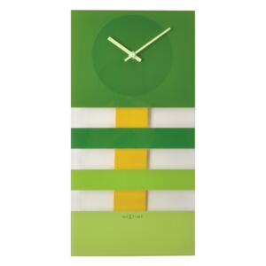 Nástěnné hodiny BOLD STRIPES 19 x 38 cm zelené - NEXTIME