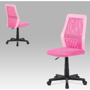 Artium Stylová dětská kancelářská židle růžové barvy, výškově nastavitelná, se zesíleným plastovým k