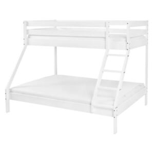 Dětská patrová postel s rozšířeným spodním lůžkem z MASIVU BUK - MAXIM 200x90cm - bílá
