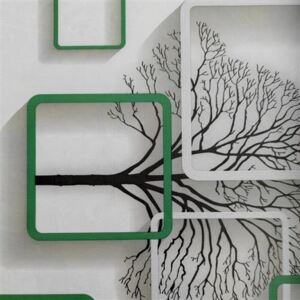 Samolepící fólie stromy s rámečky s 3D efektem zelené 45 cm x 10 m IMPOL TRADE T25 samolepící tapety