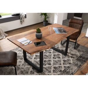 METALL Jídelní stůl s antracitovými nohama (matné) 180x90, akácie, přírodní