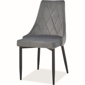 Casarredo Jídelní čalouněná židle TRIX B velvet šedá/černá