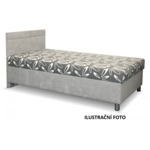 Čalouněná postel s úložným prostorem Adel, 110x200 cm, ŠEDOHNĚDÁ-ČERNÁ