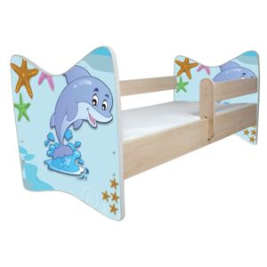 Dětská postel DELUXE - MODRÝ DELFÍN - 140x70 cm + matrace ZDARMA!
