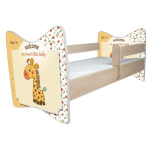 Dětská postel DELUXE - BÉŽOVÁ ŽIRAFA 140x70 cm + matrace ZDARMA!